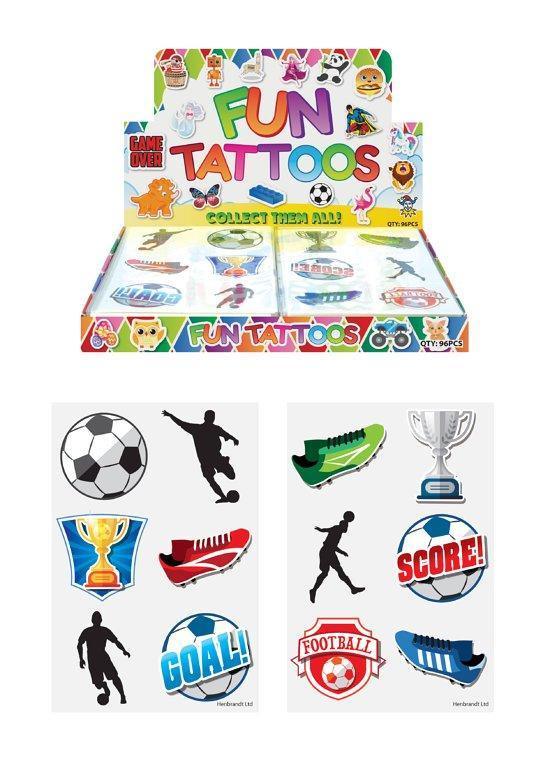 Hendrandt N51047 Mini Football Temporary Tattoo Sheets - Assorted - TOYBOX Toy Shop