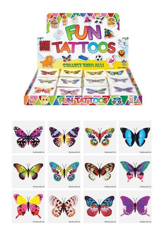 Hendrandt N51411 Mini Butterfly Temporary Tattoo Sheets - Assorted - TOYBOX Toy Shop