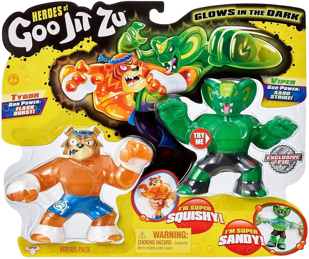 Heroes of Goo Jit Zu - 2 Pack of Glow in The Dark Action Figures - TOYBOX Toy Shop