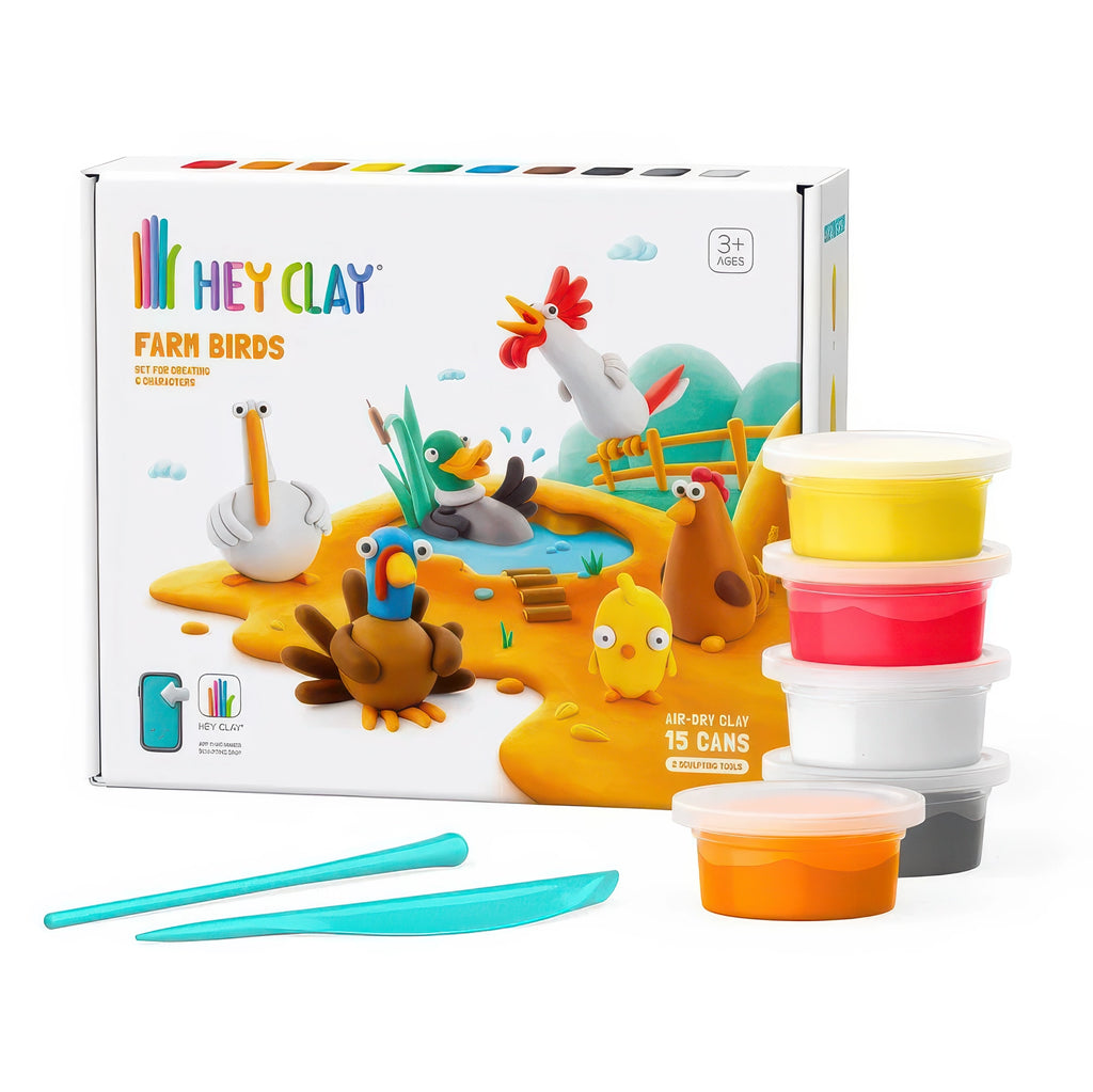 Hey Clay Farm Birds - Children's Modelling Clay Set - TOYBOX Toy Shop