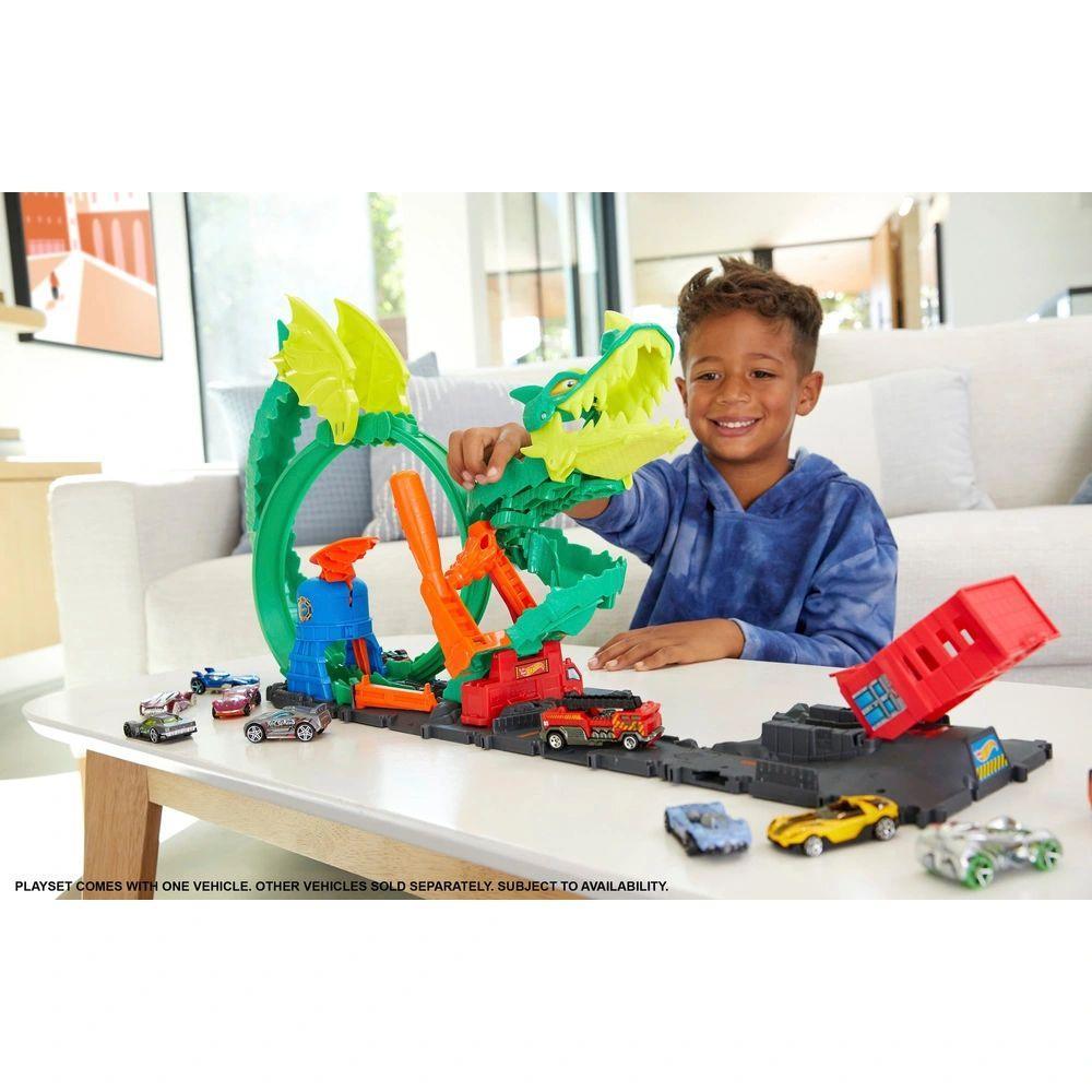 Hot Wheels Dragon Drive Firefight Playset and Vehicle - TOYBOX Toy Shop