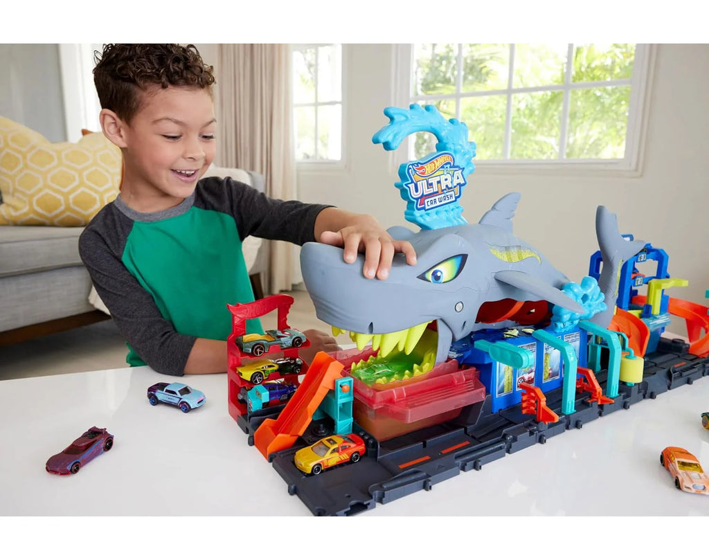 Hot Wheels Let's Race Netflix - City Ultra Shark Car Wash Playset - TOYBOX Toy Shop