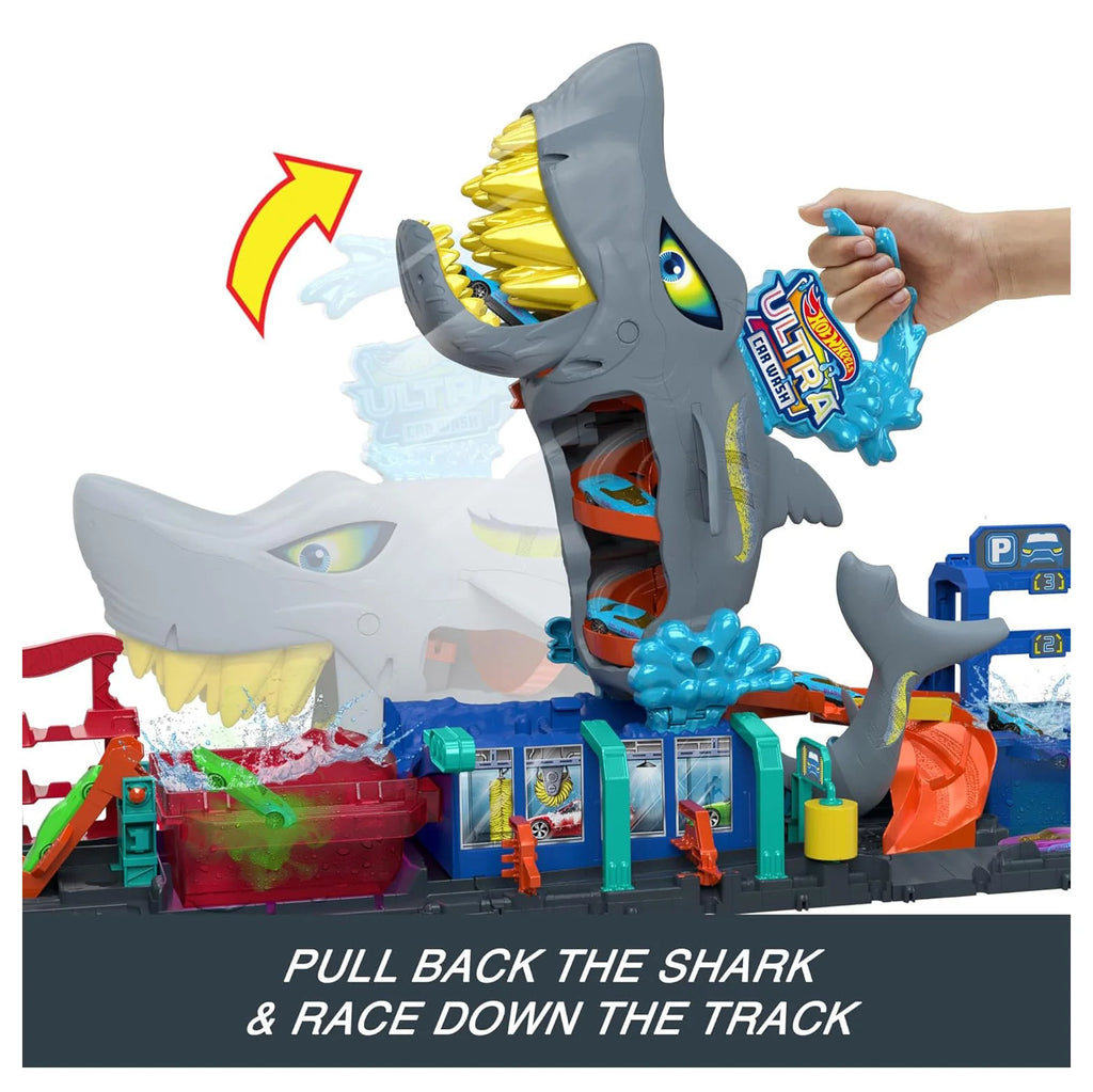 Hot Wheels Let's Race Netflix - City Ultra Shark Car Wash Playset - TOYBOX Toy Shop