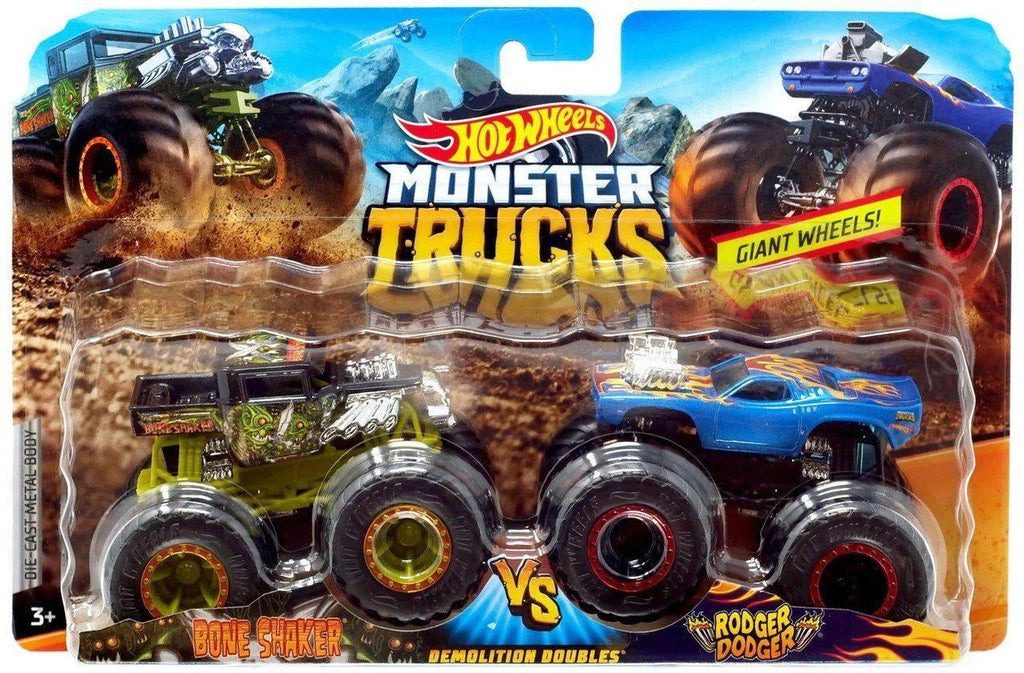 Hot Wheels Monster Trucks Demolition Doubles - Bone Shaker vs Rodger Dodger - TOYBOX Toy Shop