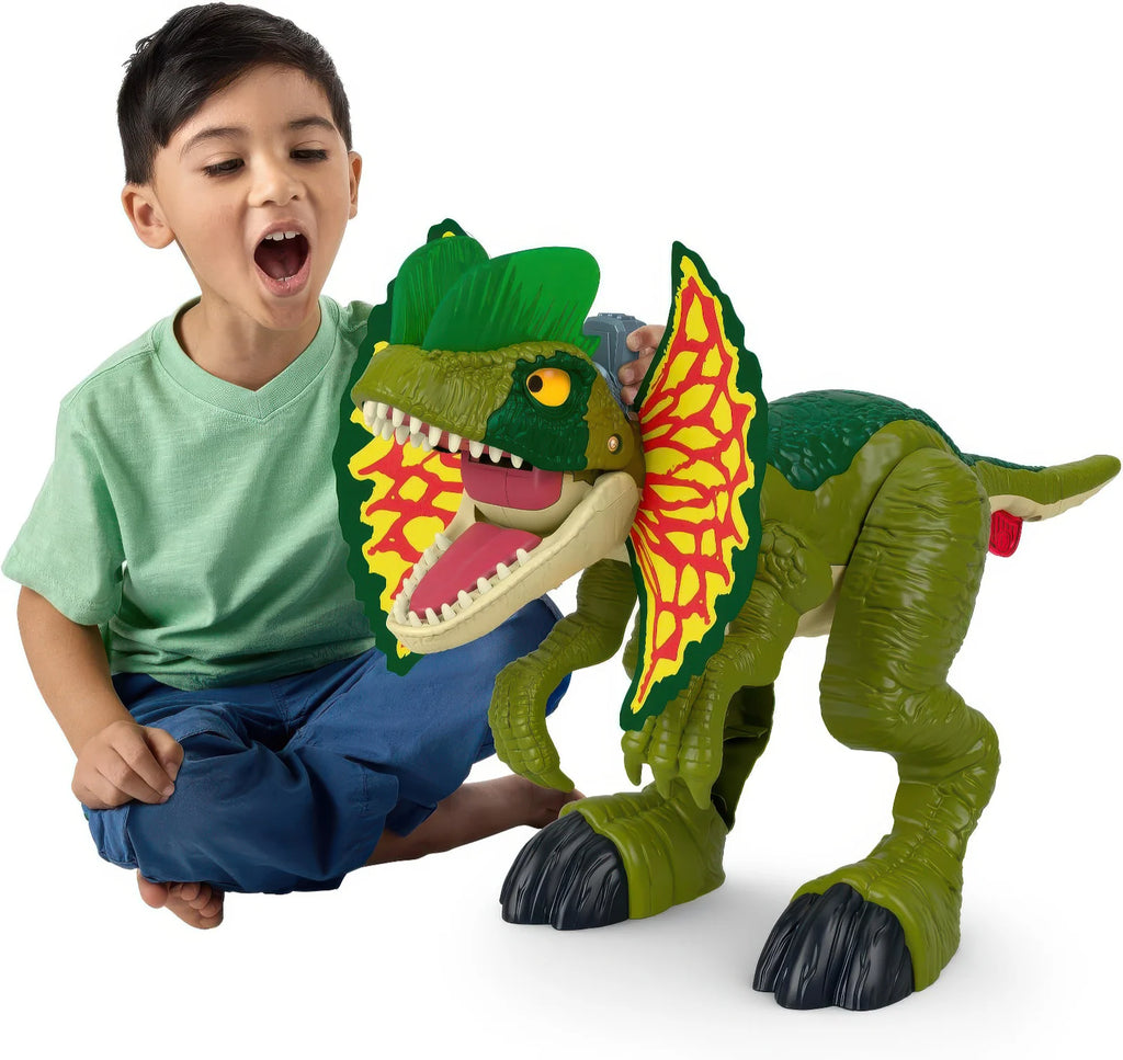 Imaginext Jurassic World Dinosaur 66cm Toy Batting Action Dilophosaurus - TOYBOX Toy Shop