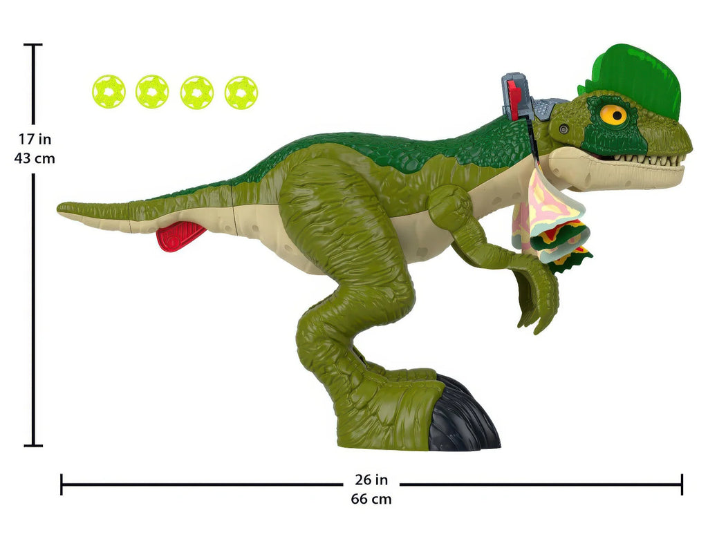 Imaginext Jurassic World Dinosaur 66cm Toy Batting Action Dilophosaurus - TOYBOX Toy Shop