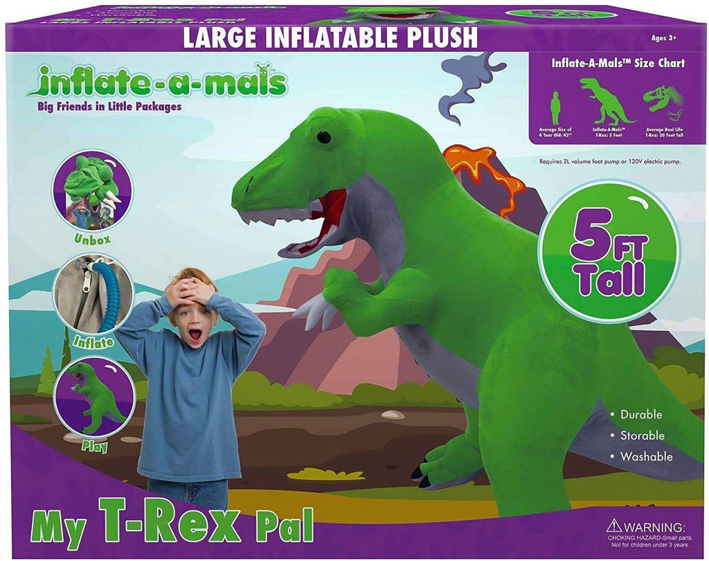 Inflate-A-Mals 5ft T-Rex Trex - Green - TOYBOX Toy Shop