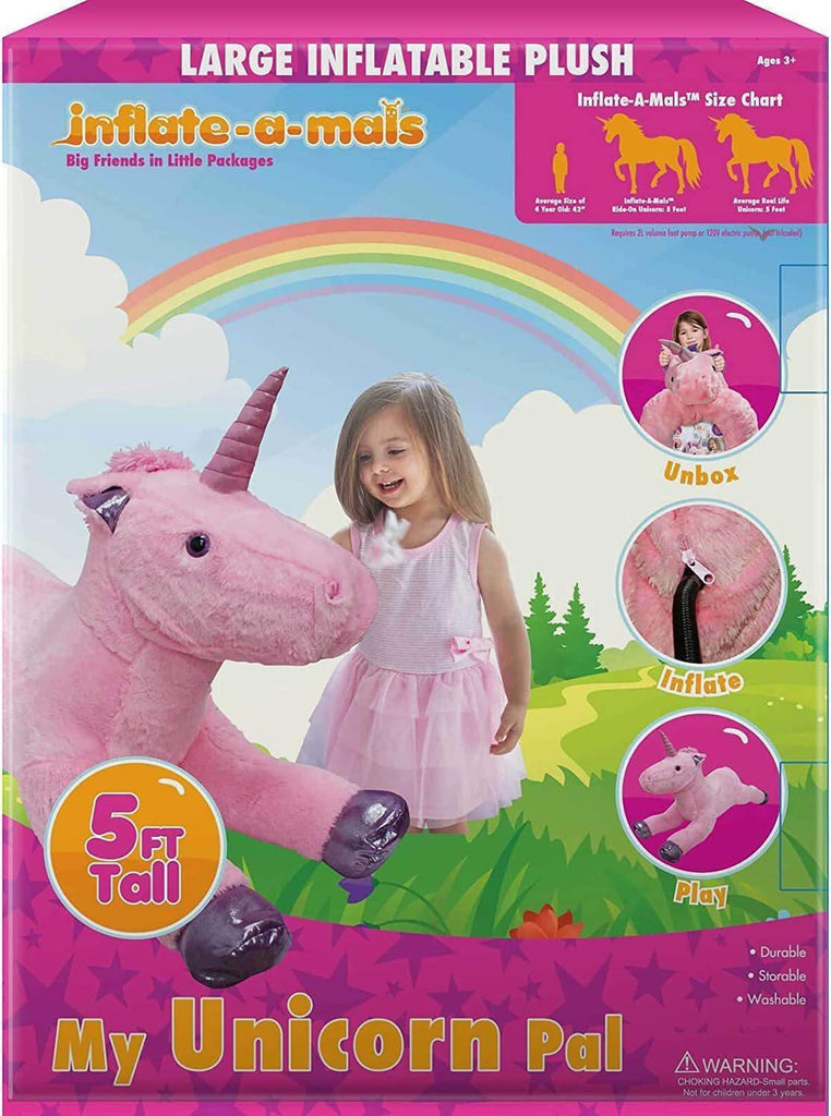 Inflate-A-Mals Inflatable Plush 5ft Unicorn - TOYBOX Toy Shop