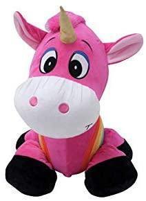 Inflate-A-Mals Soft and Cuddly Inflatable Ride On Unicorn, 20-Inch, Pink with Rainbow - TOYBOX Toy Shop