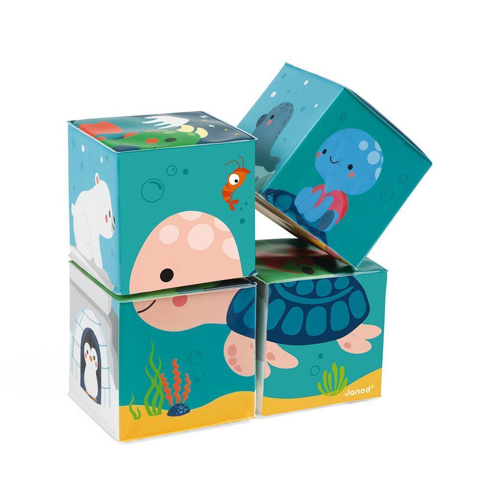 Janod 4 Bath Cubes 4-Piece Playset - TOYBOX Toy Shop