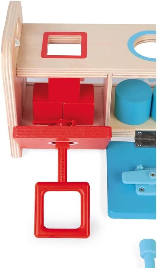 Janod Essentiel Shape Sorter Box With Keys - TOYBOX Toy Shop