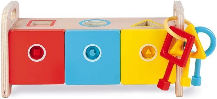 Janod Essentiel Shape Sorter Box With Keys - TOYBOX Toy Shop