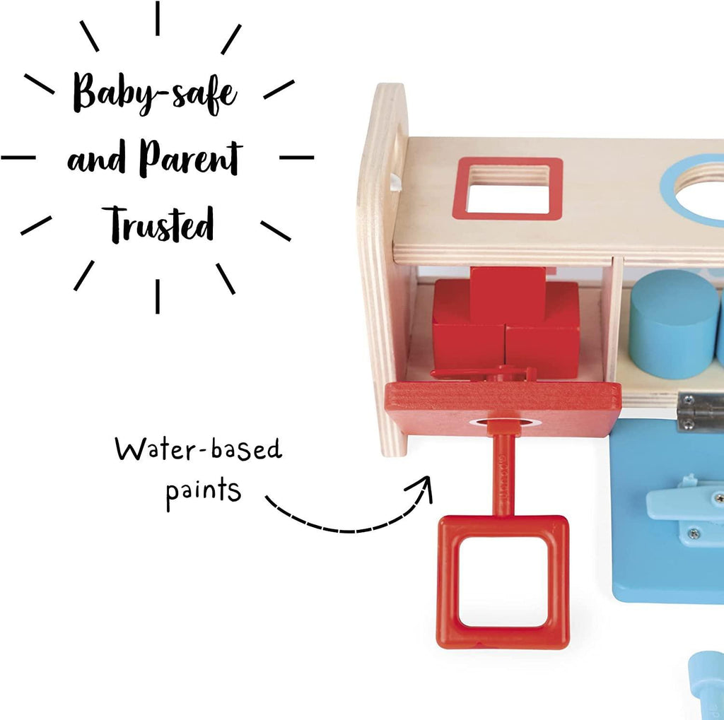 Janod Essentiel Shape Sorter Box With Keys - TOYBOX Toy Shop