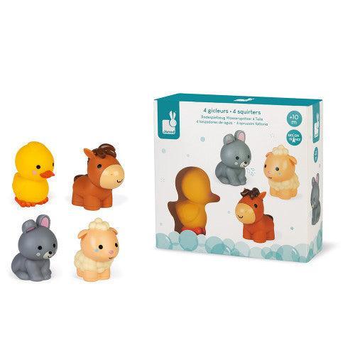 Janod Farm Animals Squirters 4 Pack - TOYBOX Toy Shop