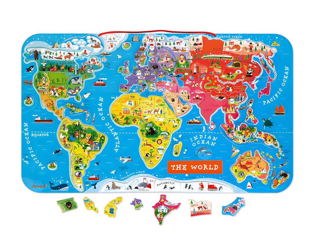 Janod Magnetic World Map Puzzle - TOYBOX Toy Shop