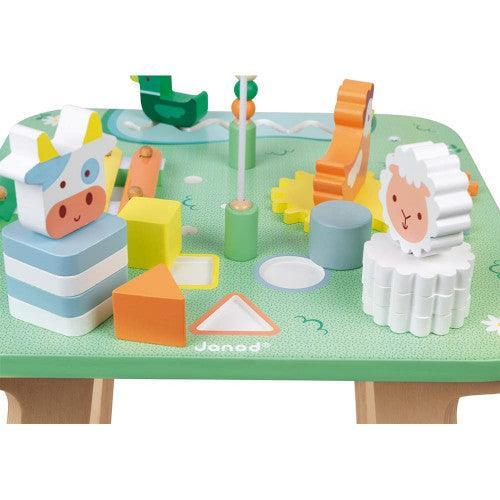 Janod Pretty Meadow Wooden Activity Table - TOYBOX Toy Shop