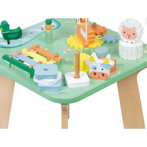 Janod Pretty Meadow Wooden Activity Table - TOYBOX Toy Shop