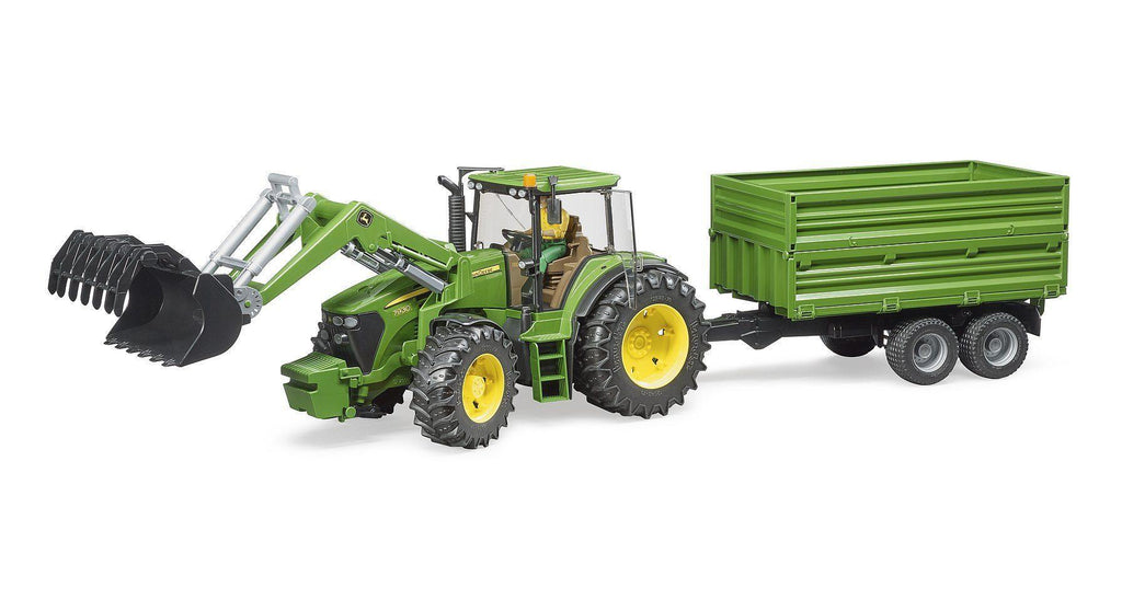 John Deere 7930 With Front Loader And Tandem Axle Transport Trailer - TOYBOX Toy Shop