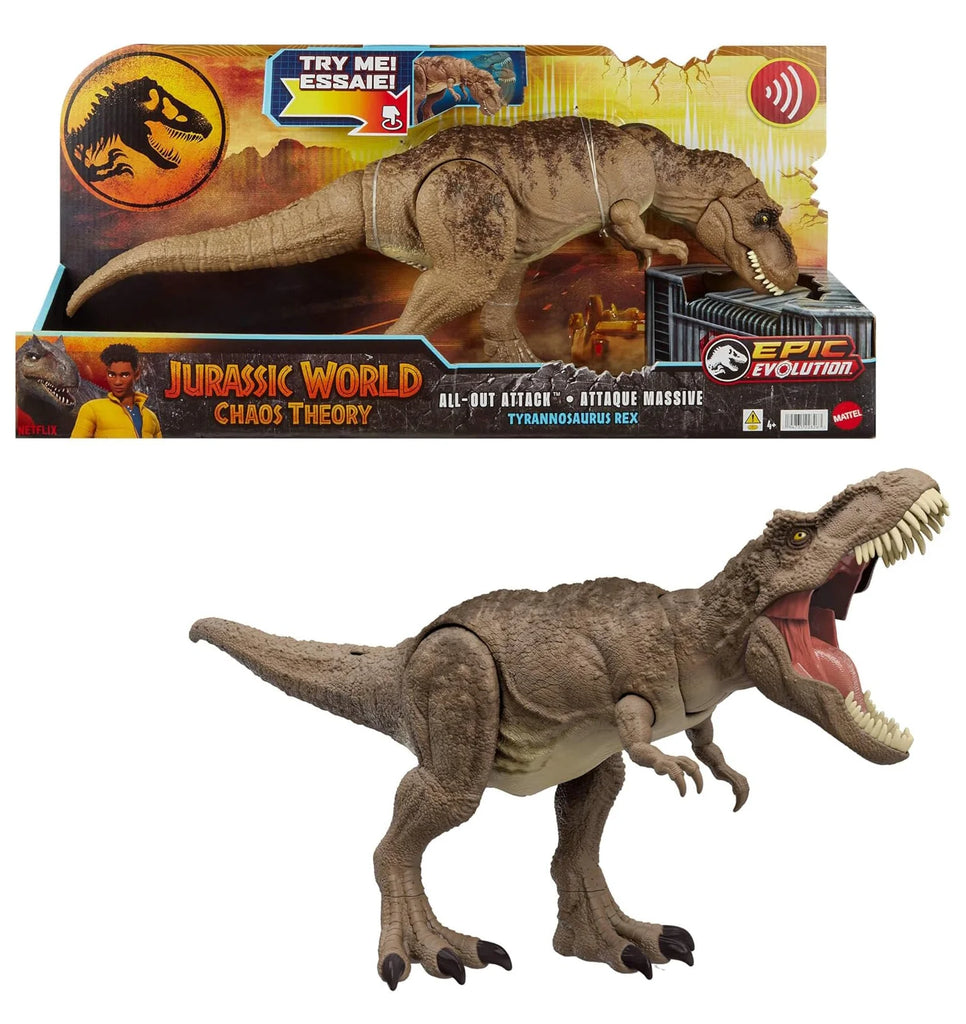 Jurassic World: Chaos Theory Netflix - All-Out Attack Tyrannosaurus Rex Dinosaur - TOYBOX Toy Shop