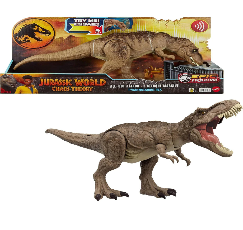 Jurassic World: Chaos Theory Netflix - All-Out Attack Tyrannosaurus Rex Dinosaur - TOYBOX Toy Shop