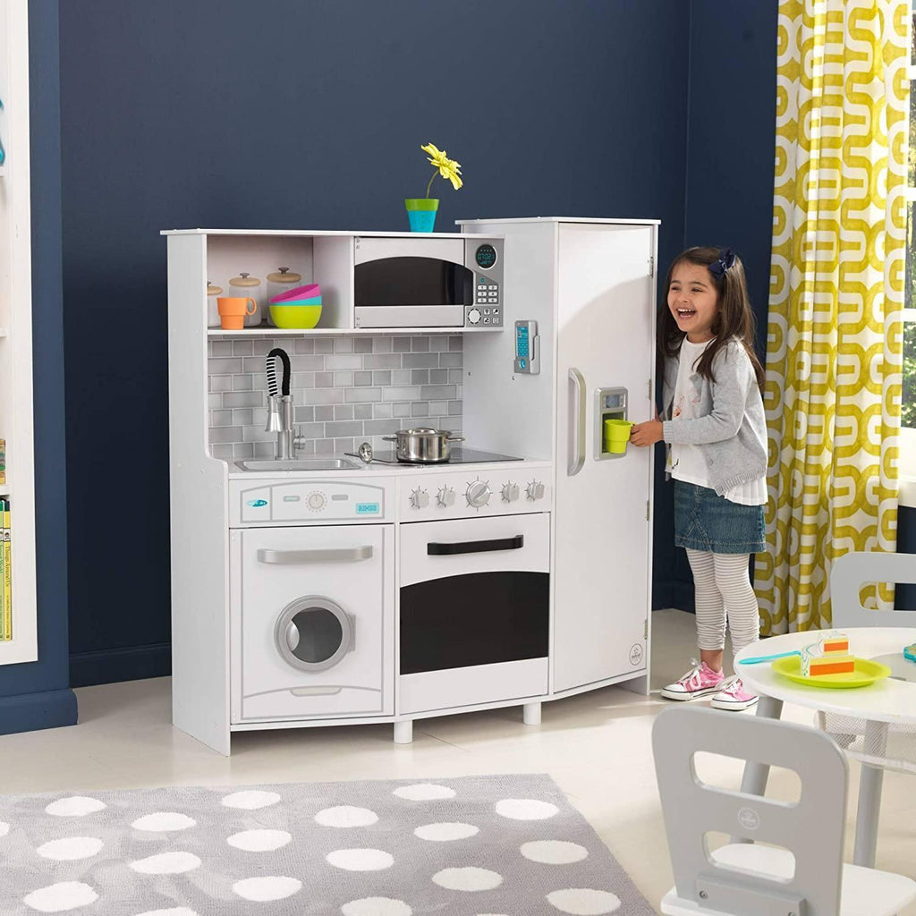 Kidkraft 53369 Large White Wooden Kitchen with Lights & Sounds - TOYBOX Toy Shop