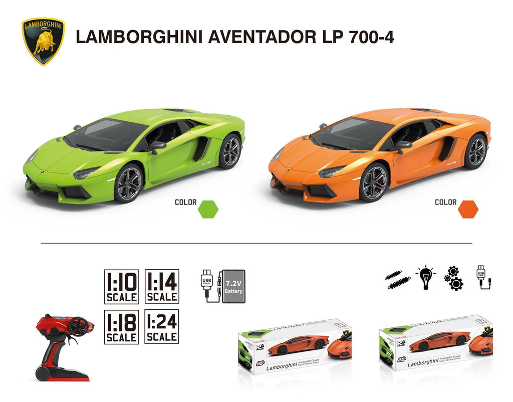 Lamborghini Aventador LP 700-4 Remote Control Car with Lights 1:18 Scale - TOYBOX Toy Shop