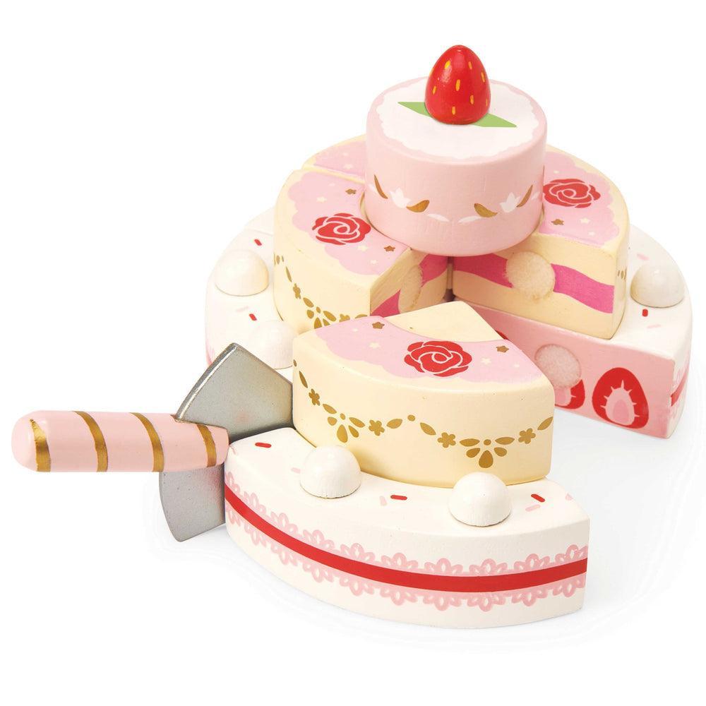 Le Toy Van Carlo's Wooden Strawberry Wedding Cake - TOYBOX Toy Shop