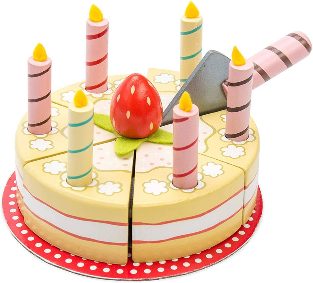 Le Toy Van  Childrens Wooden Honeybake Vanilla Birthday Cake - TOYBOX Toy Shop