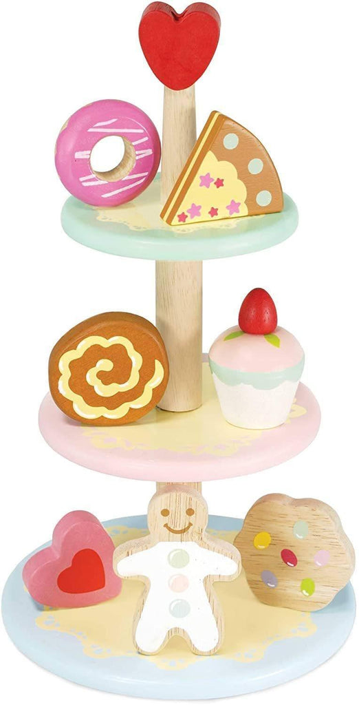 Le Toy Van Honeybake Three-Tier Cake Stand with 7 Cakes - TOYBOX Toy Shop