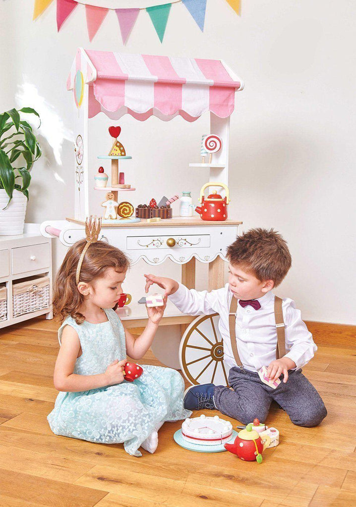 Le Toy Van Honeybake Three-Tier Cake Stand with 7 Cakes - TOYBOX Toy Shop