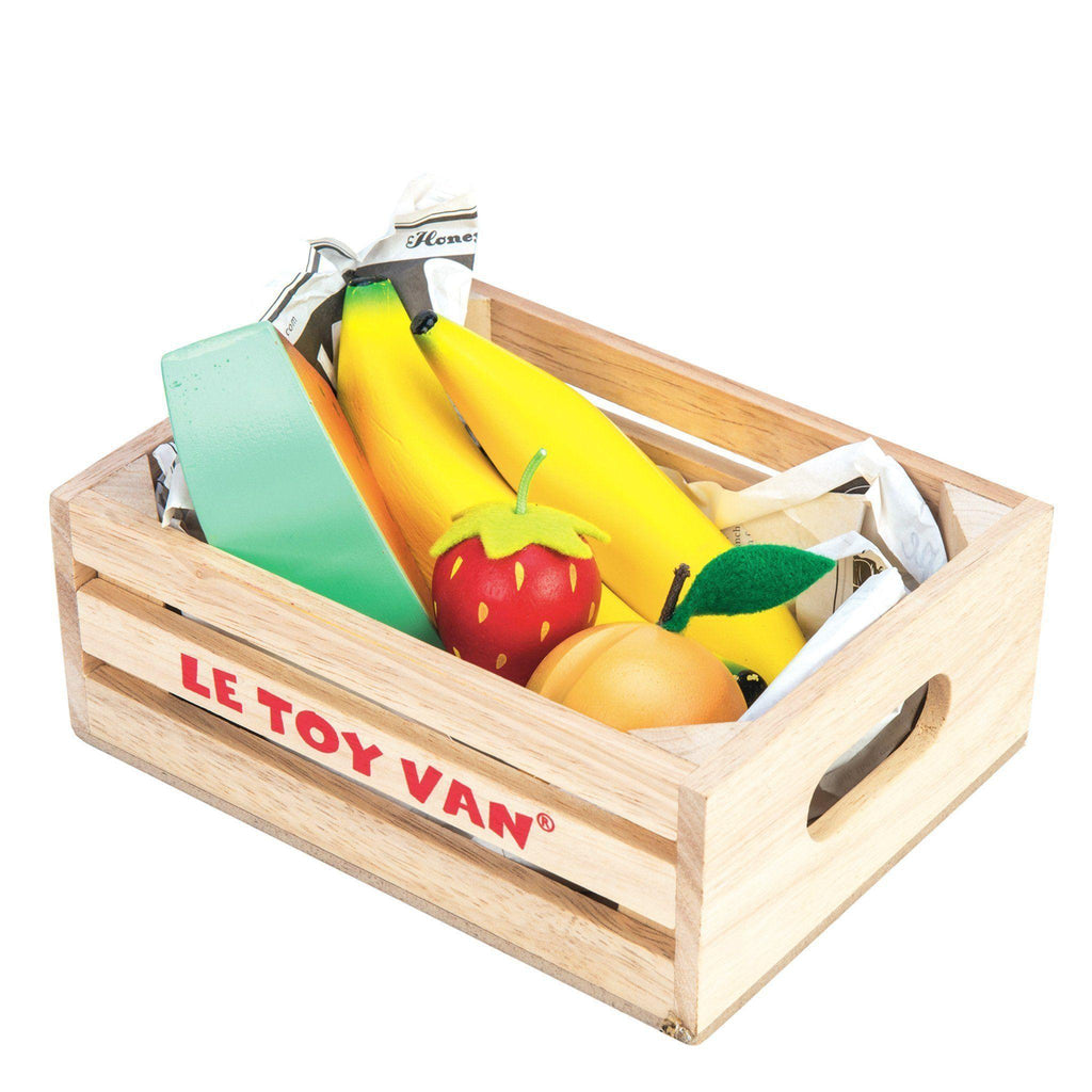 Le Toy Van Wooden Honeybee Market Fruits '5 a Day' Crate - TOYBOX Toy Shop