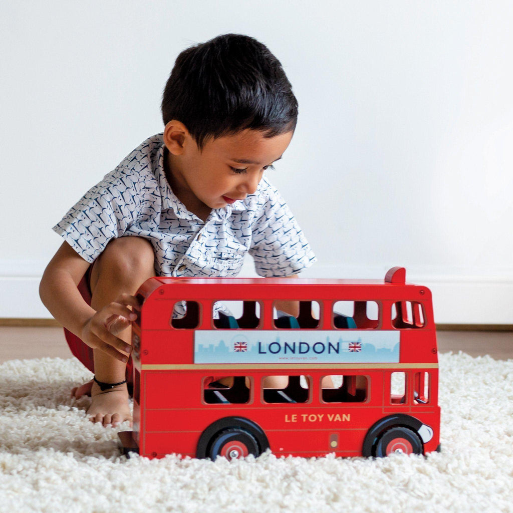 Le Toy Van Wooden London Red Bus in Gift Box - TOYBOX Toy Shop