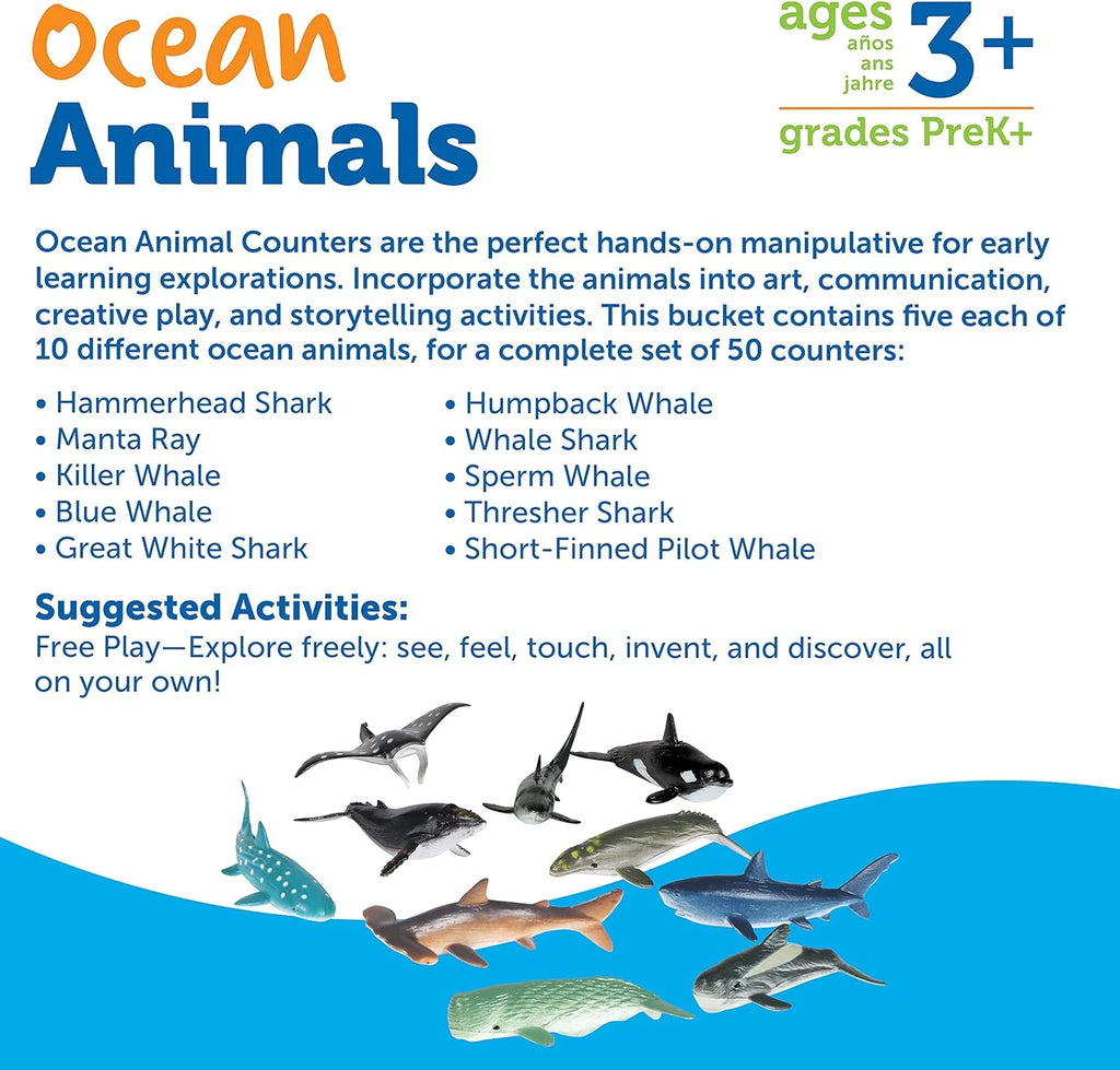 Learning Resources Ocean Animal Counters (Set of 50) - TOYBOX Toy Shop