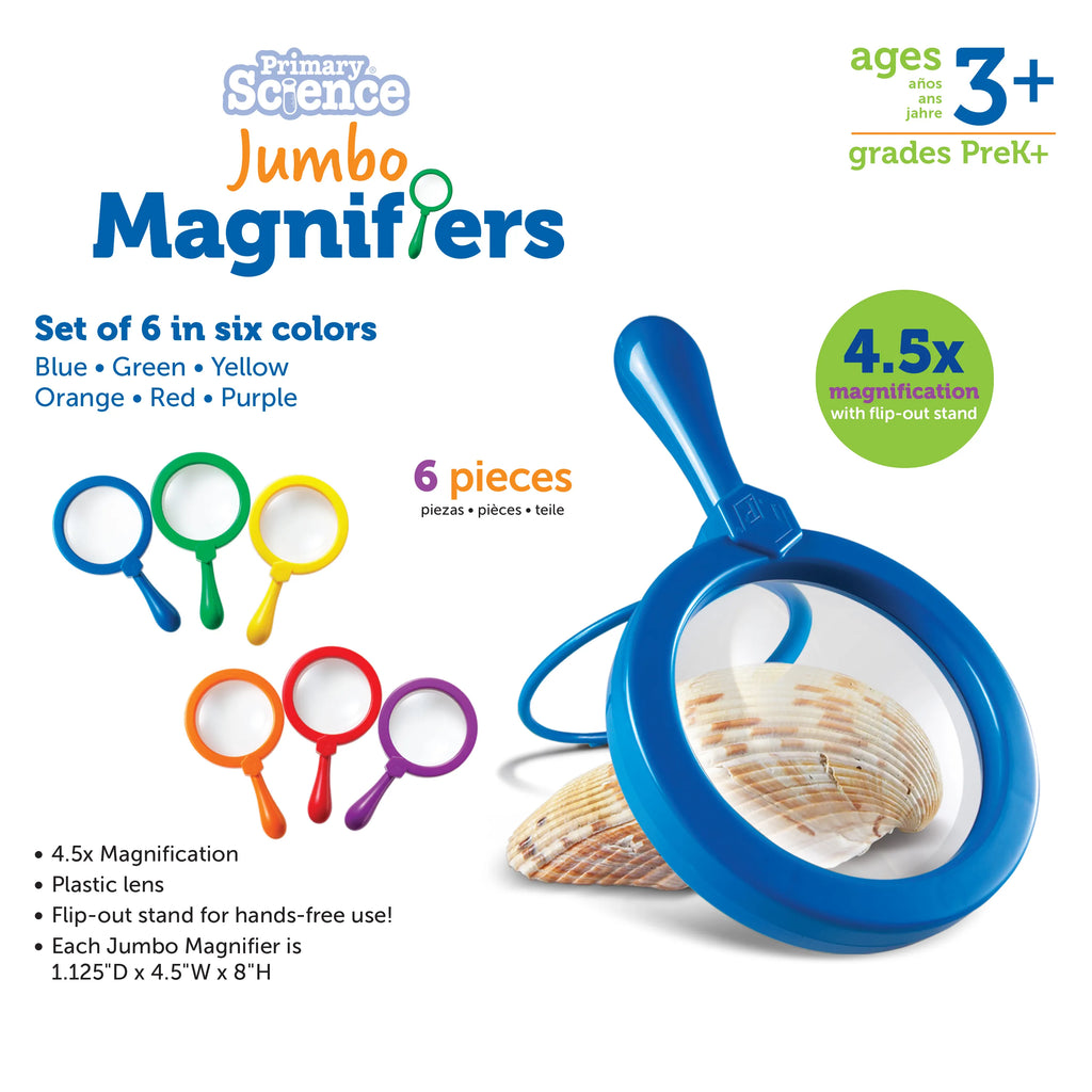 Learning Resources Primary Science Jumbo Magnifiers, Set of 6 - TOYBOX Toy Shop