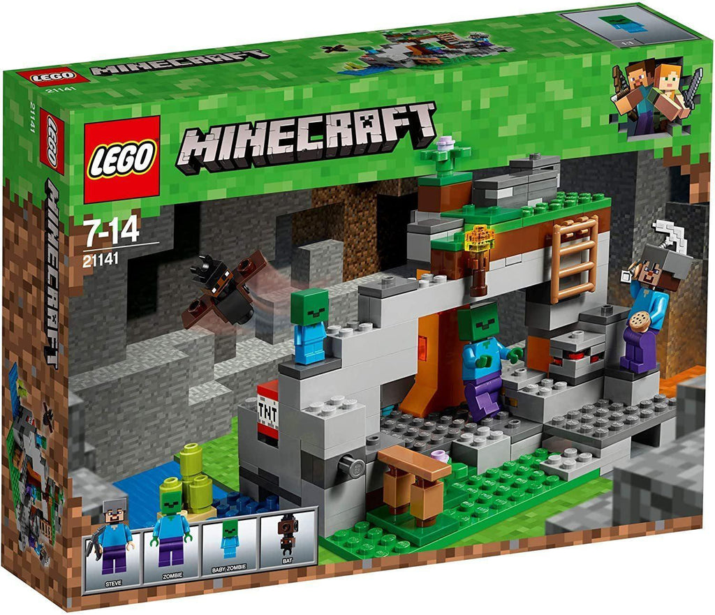 LEGO MINECRAFT 21141 The Zombie Cave Adventures Building Set with Steve, Zombie and Baby Zombie Minifigures - TOYBOX Toy Shop