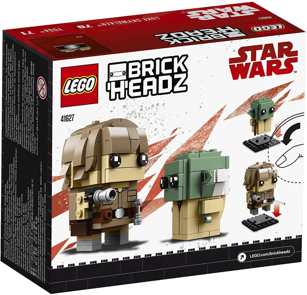 LEGO BRICKHEADZ 41627 Star Wars Luke Skywalker and Yoda Figures - TOYBOX Toy Shop