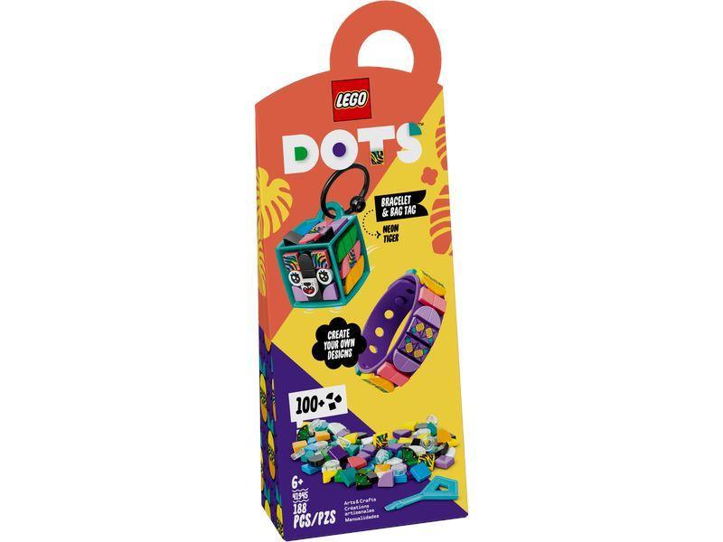 LEGO DOTS 41945 Neon Tiger Bracelet & Bag Tag - TOYBOX Toy Shop