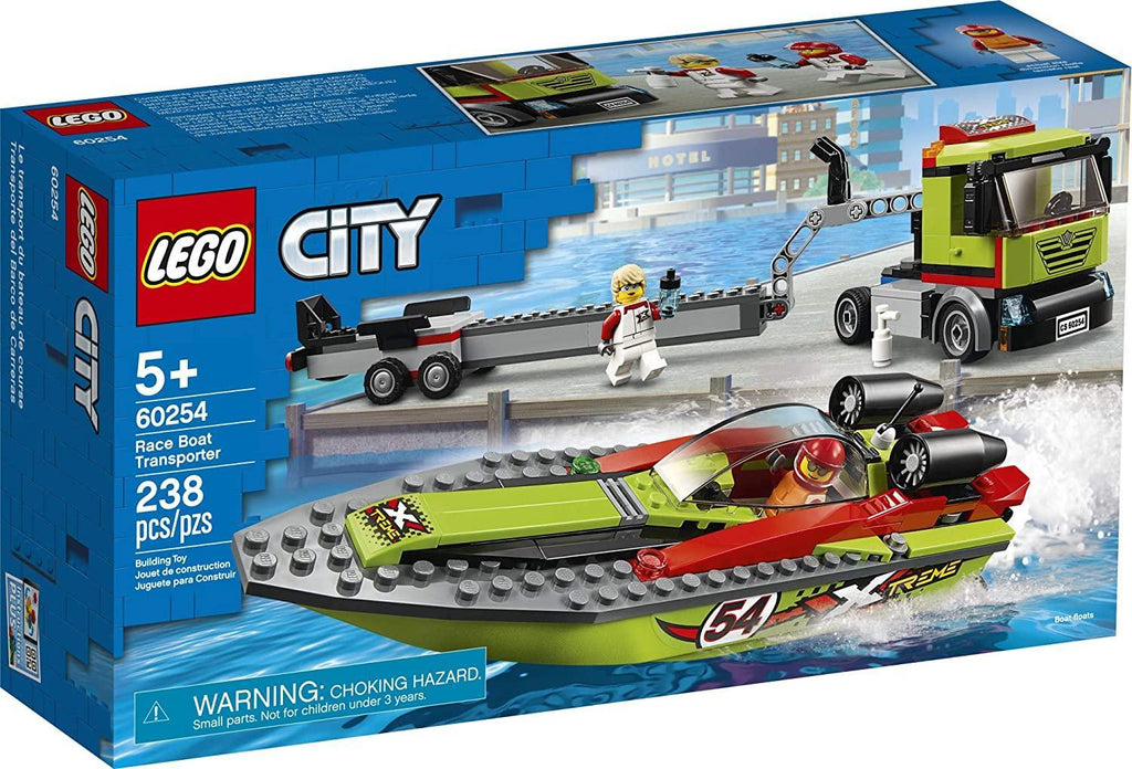 LEGO CITY 60254 Race Boat Transporter Fun Building Set for Kids - TOYBOX Toy Shop