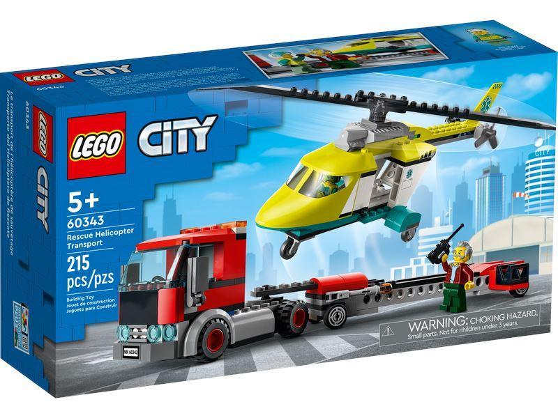 LEGO 60343 City Great Vehicles Rescue Helicopter Transport Truck - TOYBOX Toy Shop