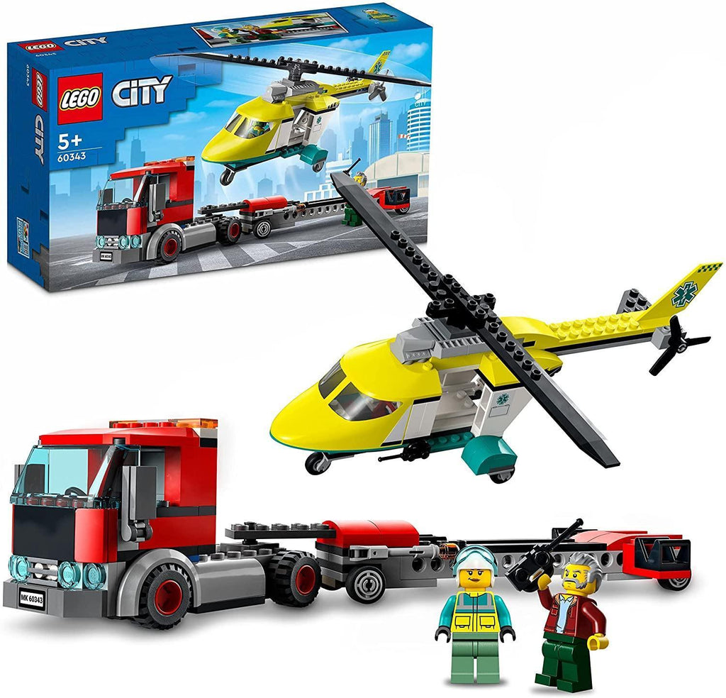 LEGO 60343 City Great Vehicles Rescue Helicopter Transport Truck - TOYBOX Toy Shop