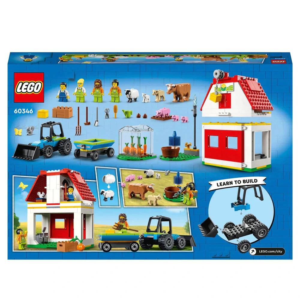 LEGO CITY 60346 Barn & Farm Animals Set with Tractor Toy - TOYBOX Toy Shop