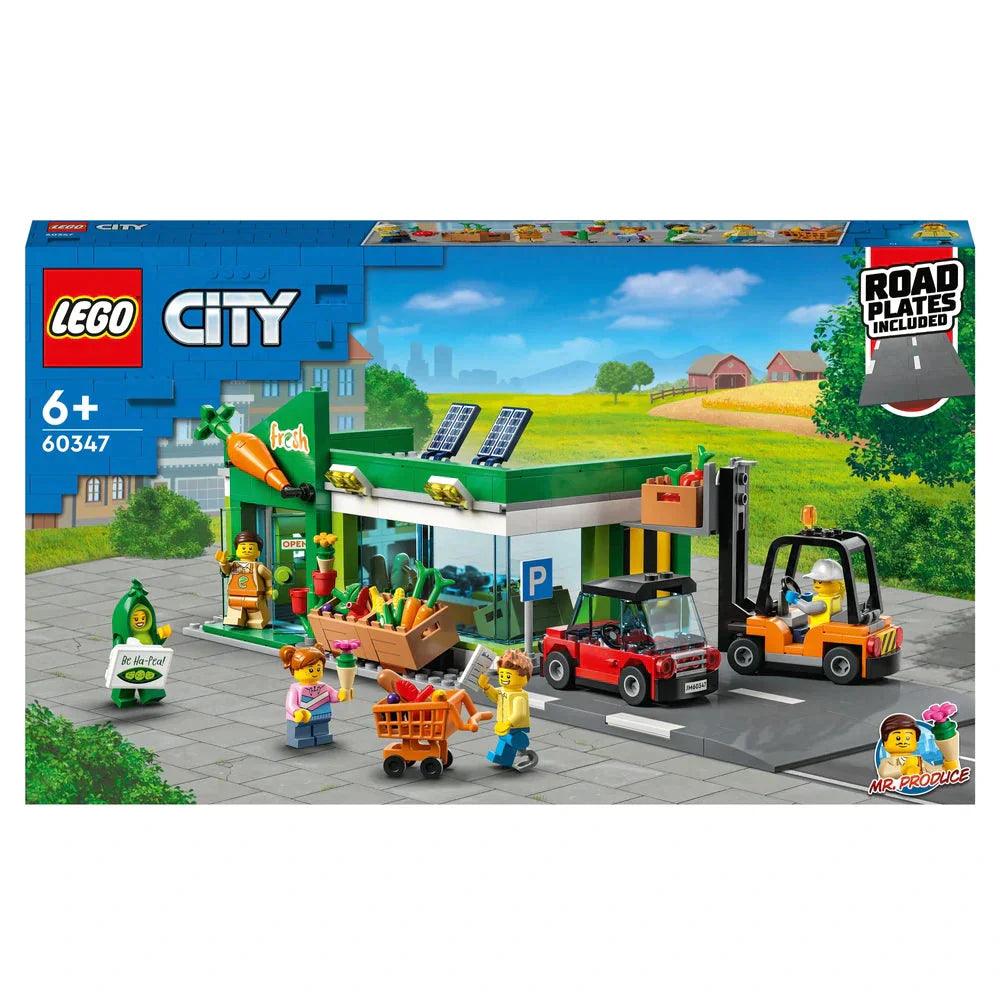 LEGO CITY 60347 Grocery Store Set with Toy Car & Road Plate - TOYBOX Toy Shop