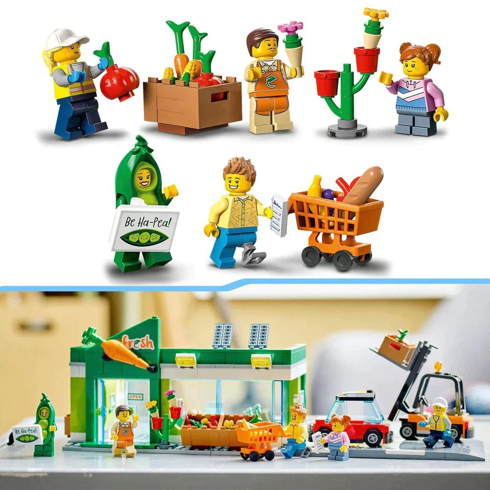 LEGO CITY 60347 Grocery Store Set with Toy Car & Road Plate - TOYBOX Toy Shop