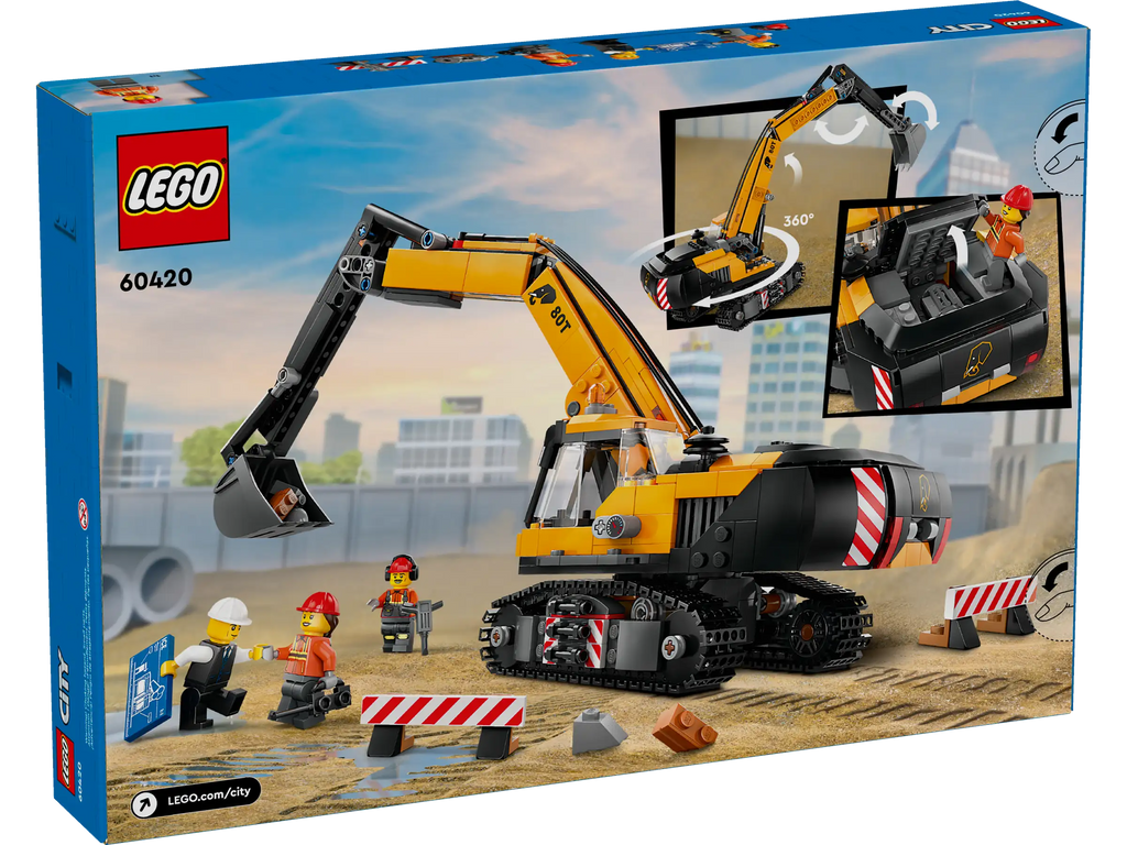 LEGO 60420 City Yellow Construction Excavator - TOYBOX Toy Shop