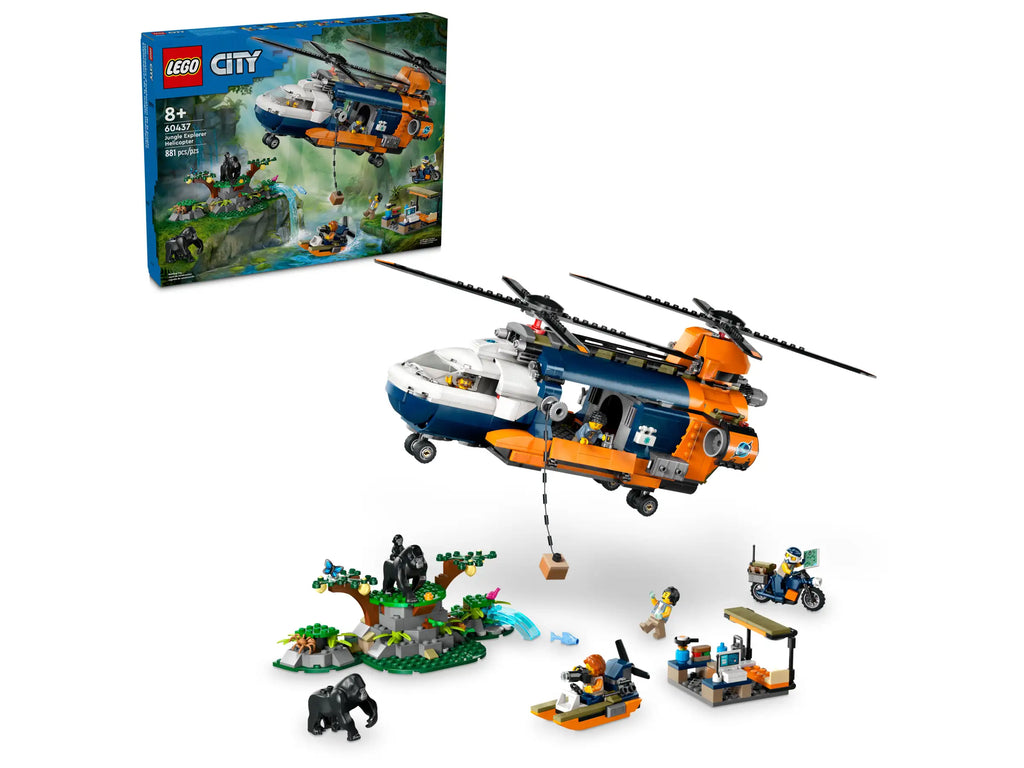 LEGO 60437 City Jungle Explorer Helicopter at Base Camp - TOYBOX Toy Shop