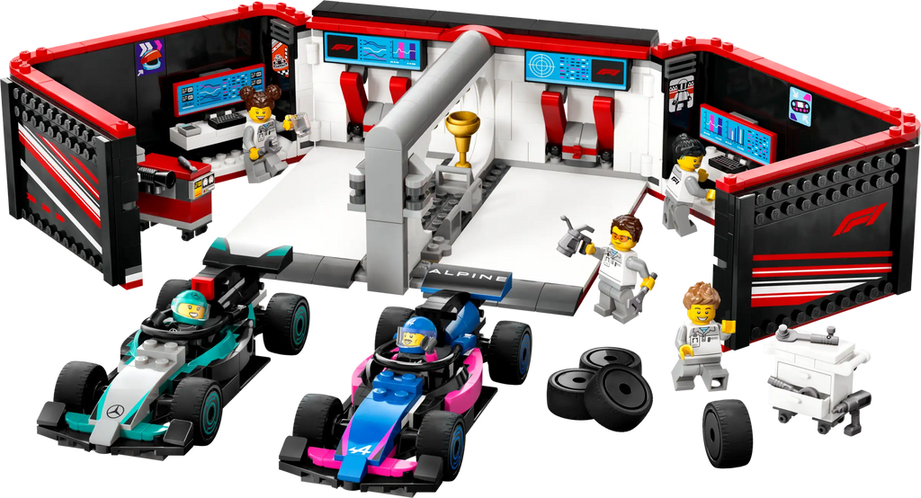 LEGO CITY 60444 F1 Garage & Mercedes-AMG & Alpine Cars - TOYBOX Toy Shop