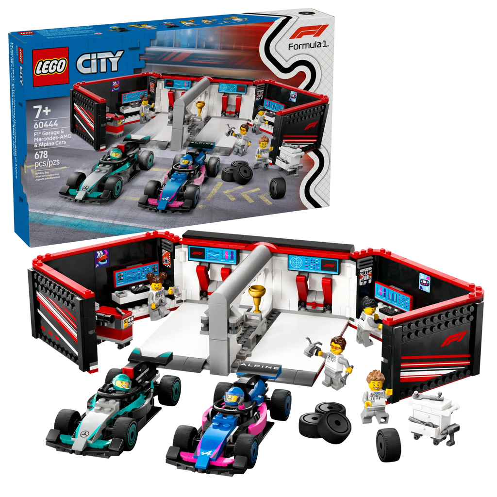 LEGO CITY 60444 F1 Garage & Mercedes-AMG & Alpine Cars - TOYBOX Toy Shop