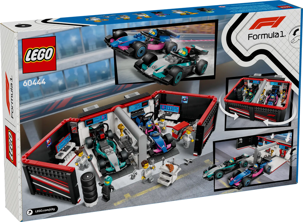 LEGO CITY 60444 F1 Garage & Mercedes-AMG & Alpine Cars - TOYBOX Toy Shop