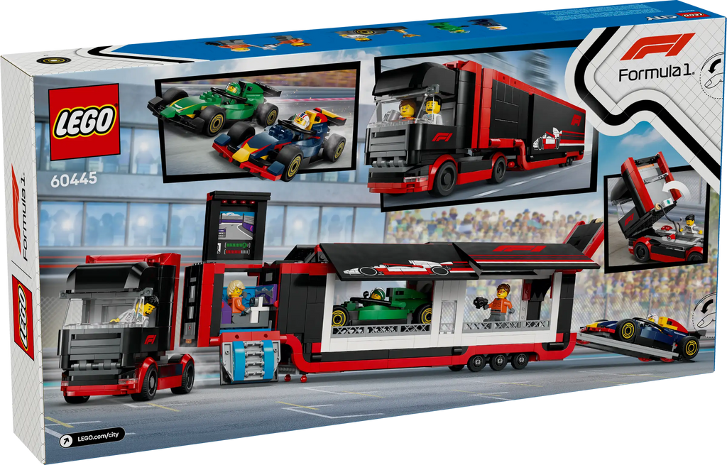 LEGO CITY 60445 F1 Truck with RB20 & AMR24 F1 Cars - TOYBOX Toy Shop