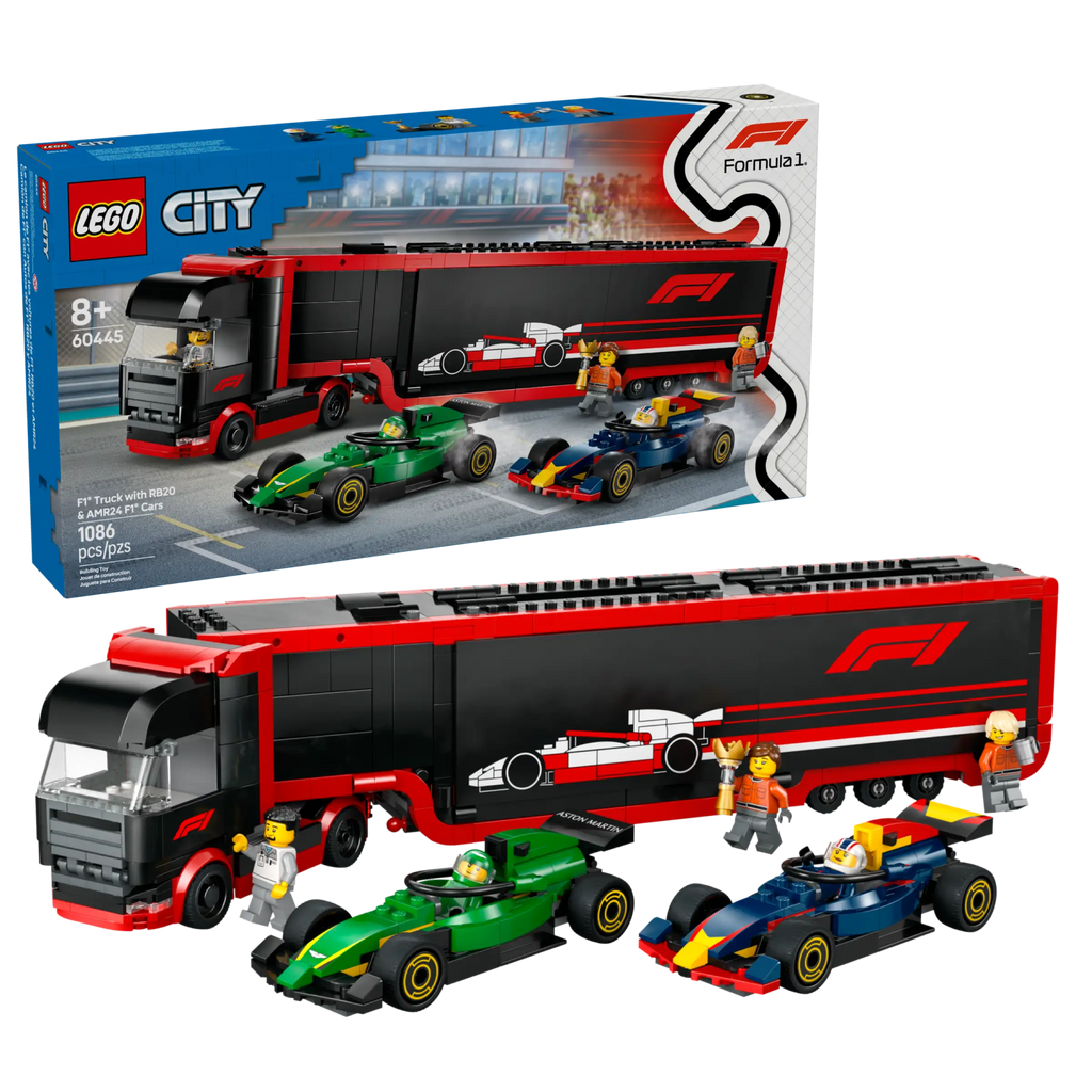 LEGO CITY 60445 F1 Truck with RB20 & AMR24 F1 Cars - TOYBOX Toy Shop